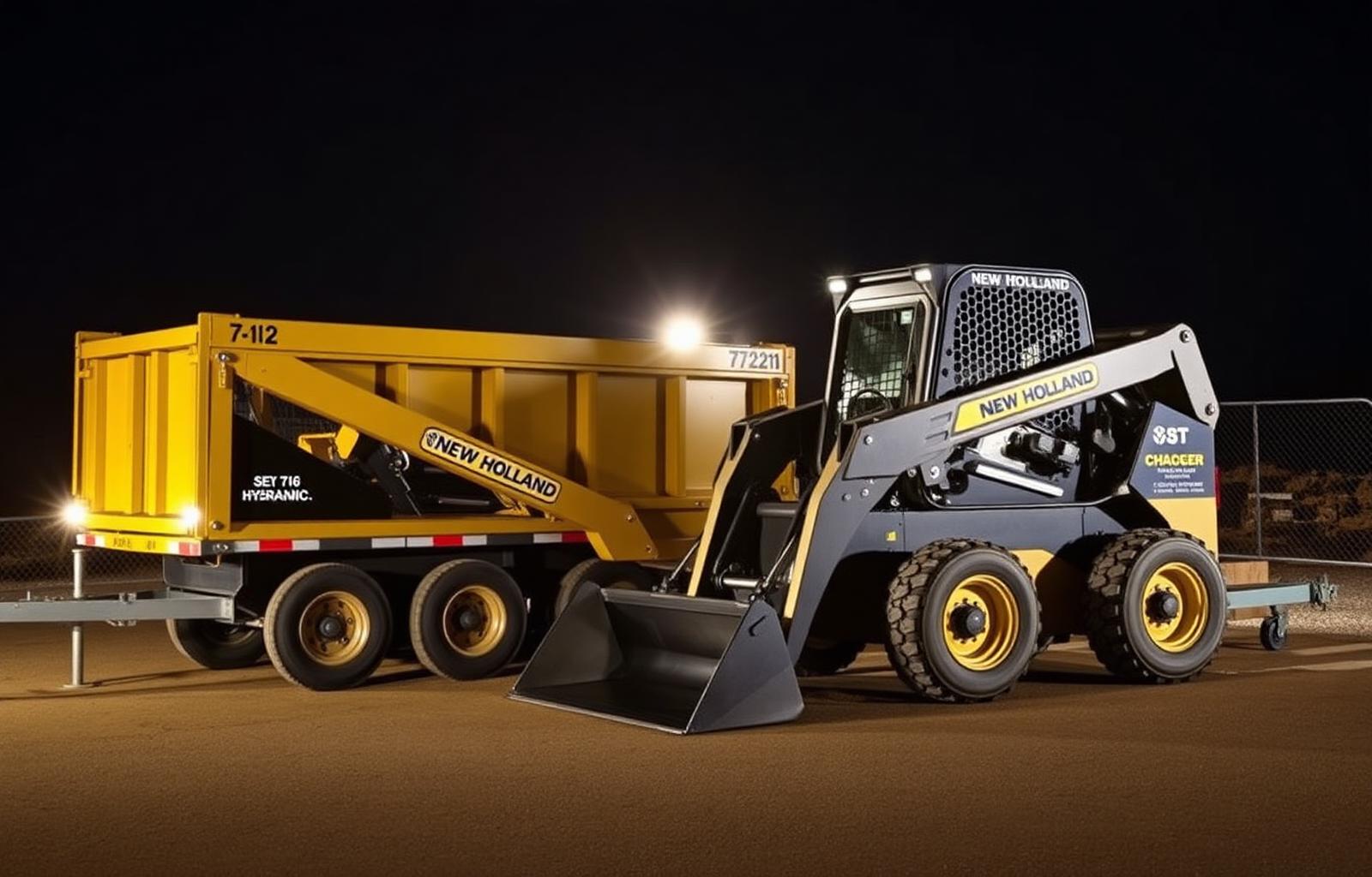 New Holland C330 skid steer and 7x16 dump trailer